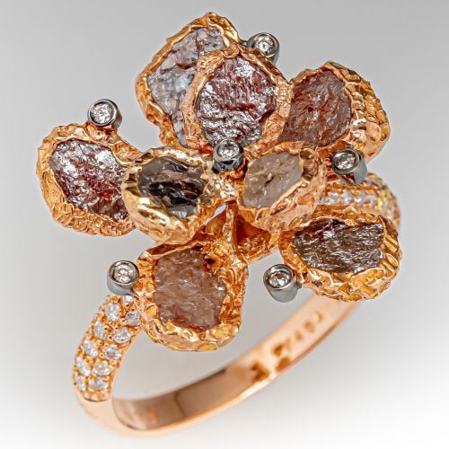 Neda Behnam Couture Diamond Petal Ring 18K Rose Gold