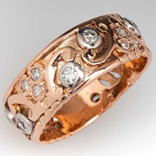 Beautiful Diamond Band Ring 14K Rose Gold