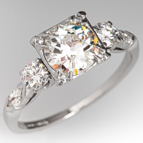 1940's Jabel Diamond Engagement Ring Platinum 1.20Ct I/VS2 GIA