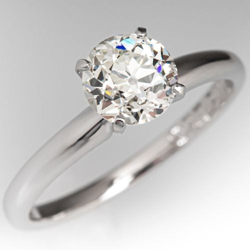 Lovely 18K White Gold Diamond Solitaire Engagement Ring 1.11Ct M/VS2 GIA