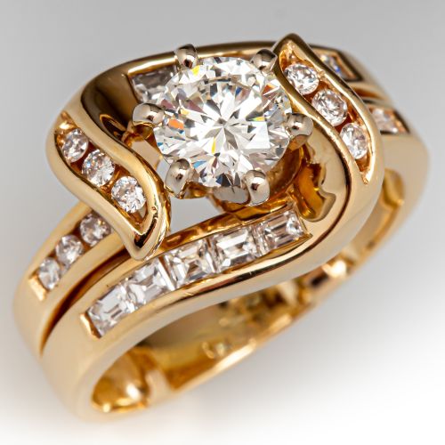 Soldered Diamond Bridal Set 14K Yellow Gold