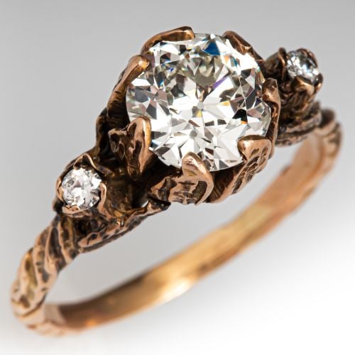 Stunning Circa 1900s Transitional Cut Diamond Ring 14K Yellow Gold 1.97Ct O-P/SI2 GIA