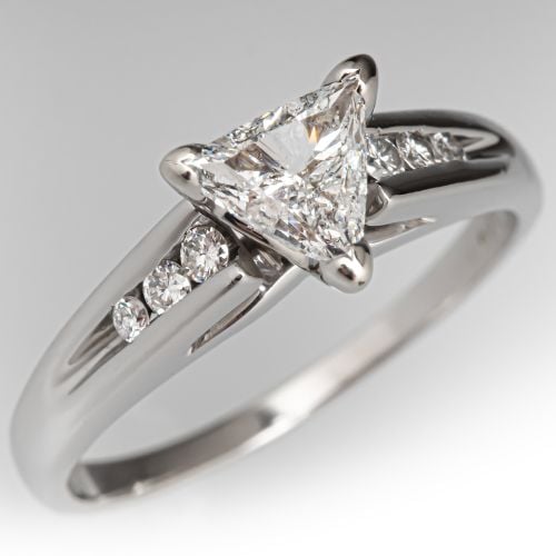 Triangular Brilliant Cut Diamond Engagement Ring Platinum