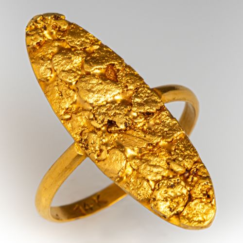 Juneau Alaska Gold Nugget Style Ring 14K Yellow Gold