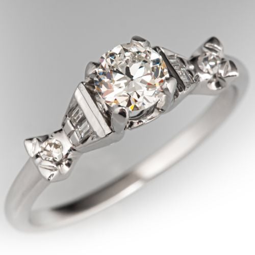Decadent Vintage Diamond Engagement Ring .37Ct I/SI1