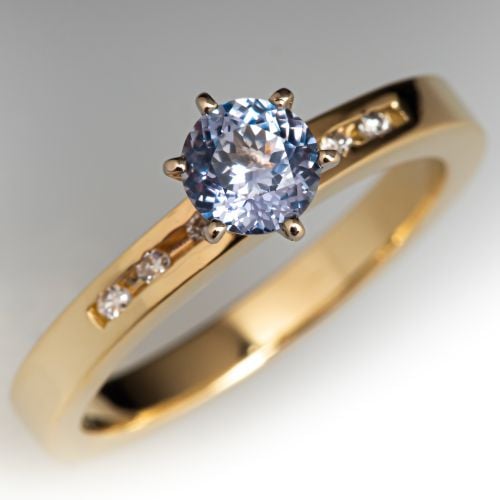 Montana Sapphire Engagement Ring 14K Yellow Gold