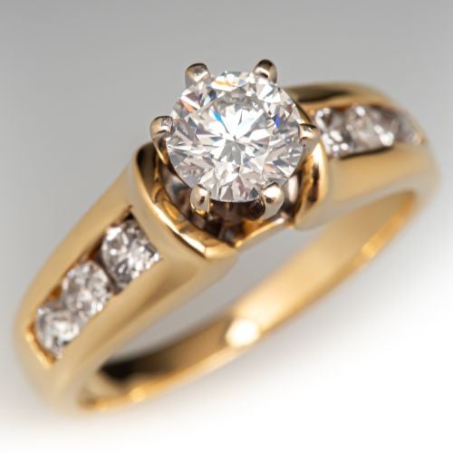 Streamlined Diamond Engagement Ring 14K Yellow Gold .59Ct G/I1