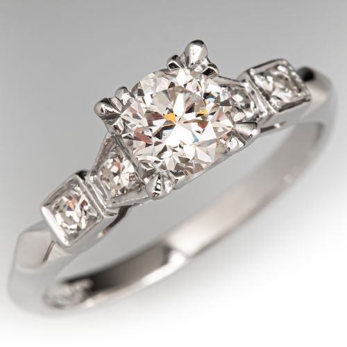 Beautiful Vintage Diamond Solitaire Engagement Ring Platinum