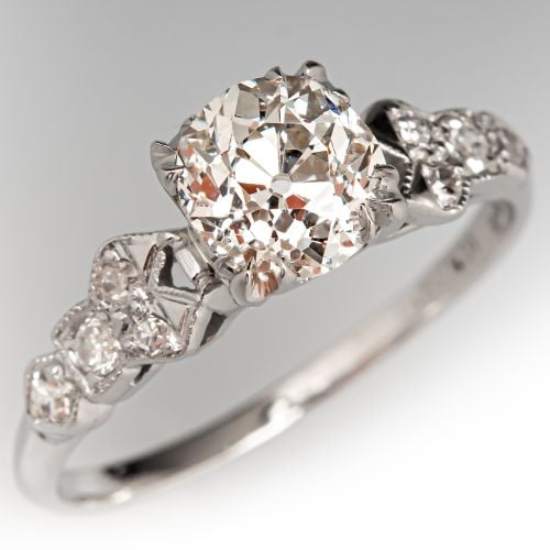 Open Shoulder Diamond Engagement Ring Platinum 1.05Ct J/VS2 GIA