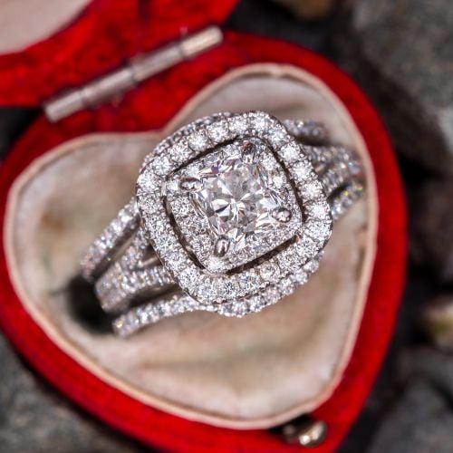 Beautiful Neil Lane Bridal Diamond Ring Set 1.34ct E/VS2