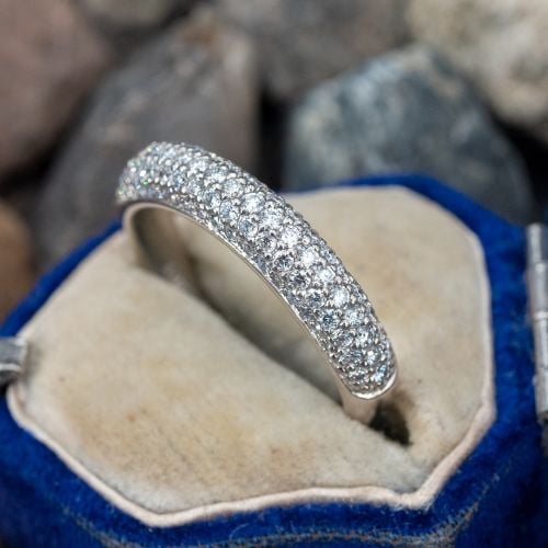 14K White Gold Diamond Band Ring, Size 7