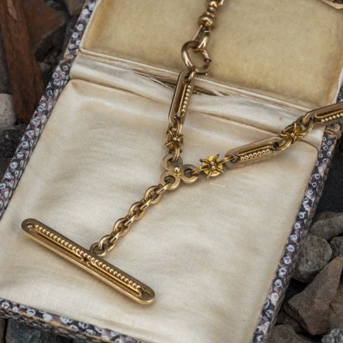 Antique Watch Fob Chain 14K Gold