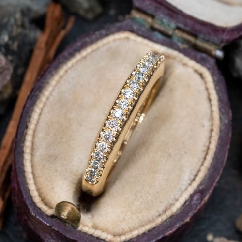 Prong Set Diamond Band Ring 14K Yellow Gold, Size 7