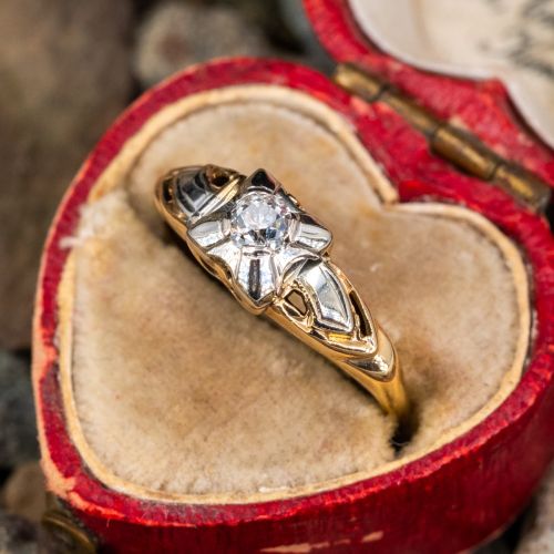 Vintage Diamond Engagement Ring 14K Yellow Gold .12ct J/SI1