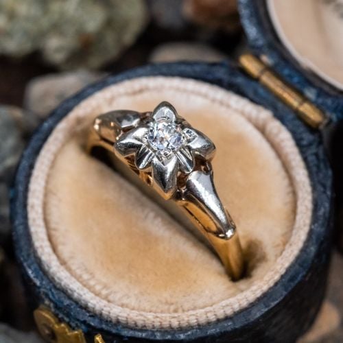 Vintage Diamond Engagement Ring 14K Yellow Gold 