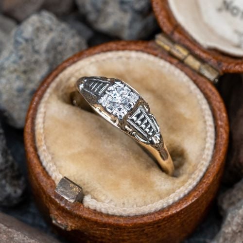 Vintage PRINCESS 1950s Diamond Engagement Ring