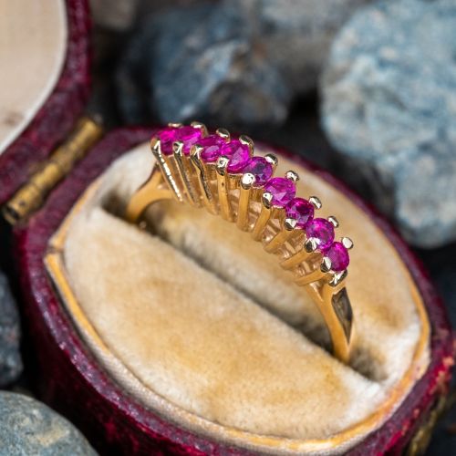 High Profile Ruby Ring 14K Yellow Gold