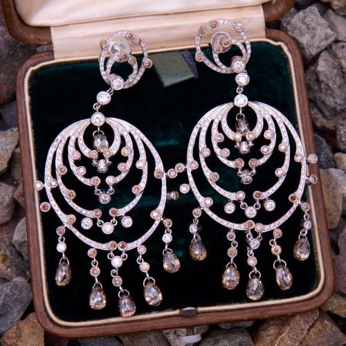 Chandelier Diamond Earrings 18K White Gold