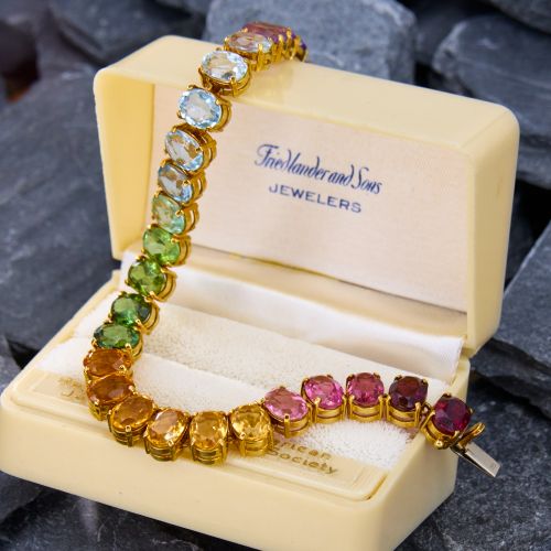 Prismatic Multi-Gemstone Bracelet 18K Yellow Gold