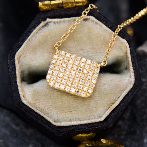Dazzling Delicate Single Cut Diamond Necklace 14K Yellow Gold 