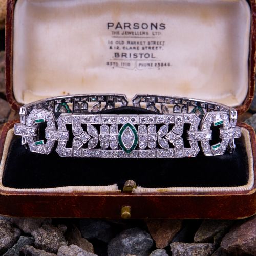 12 Carat Diamond Art Deco Bracelet Platinum