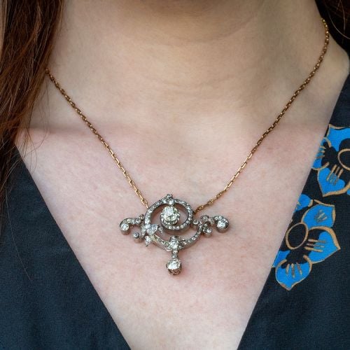 5 Carat Late Victorian Diamond Pendant Necklace 