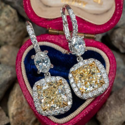 Gorgeous Diamond Dangle Earrings 6+ Carats