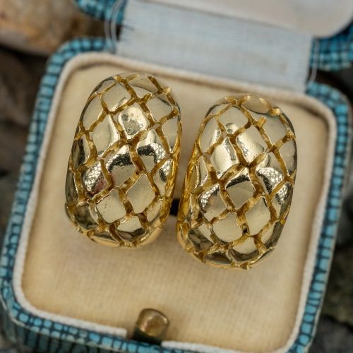 Fantastic Italian Made Gold Huggie Earrings 18K Yellow Gold