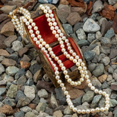 Akoya Pearl Two Necklace, Bracelet & Earring Set 14K Yellow Gold