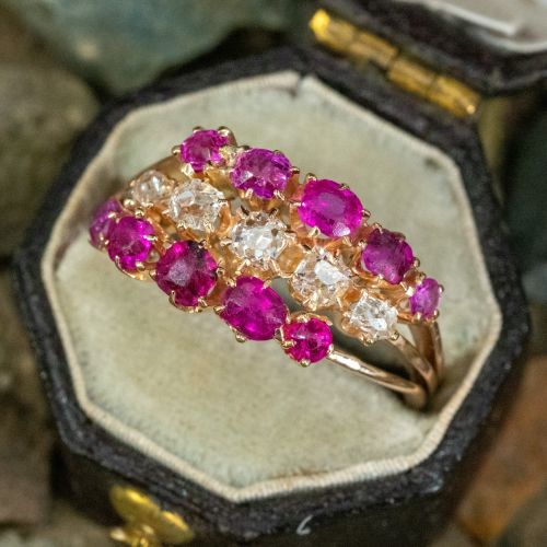 Vintage Ruby & Diamond Rose Gold Ring