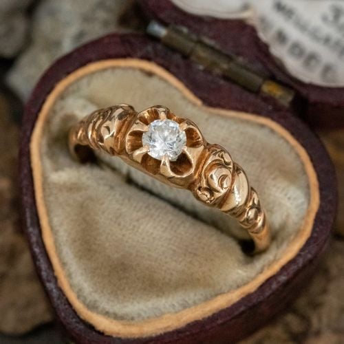 Antique 1903 Diamond Engagement Ring 14K Yellow Gold