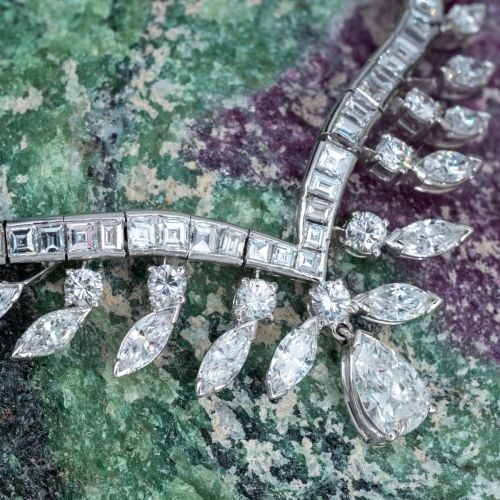 Stunning 14 Carat Diamond Necklace in Platinum 16-Inch