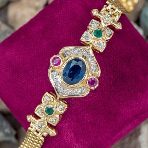 Gorgeous Oval Sapphire Bracelet 18K Yellow Gold