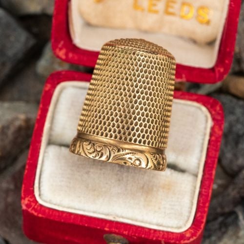 Antique Engraved Thimble Yellow Gold