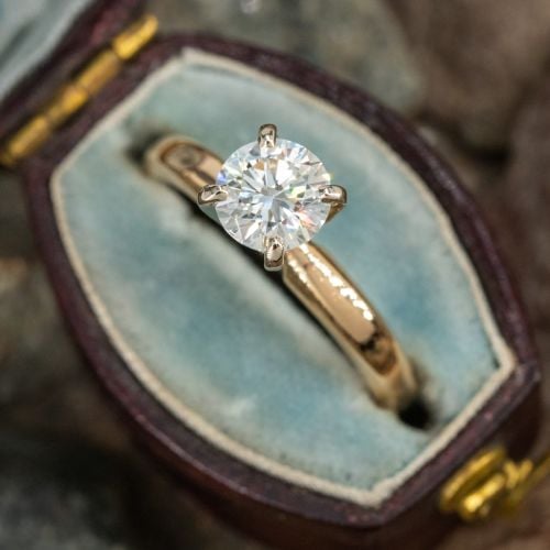 Beautiful Solitaire Diamond Engagement Ring 14K Yellow Gold