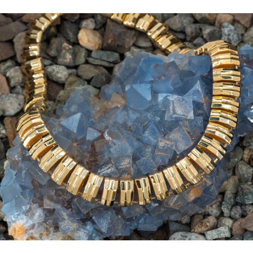 16.5 Inch Textured Necklace 14K Yellow Gold