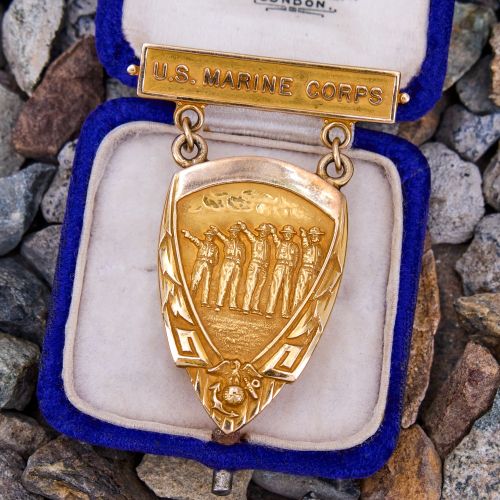 1959 U.S. Marine Corps Shield Pin 14K Yellow Gold