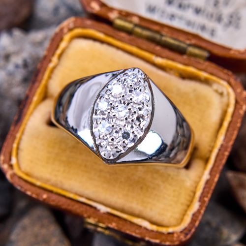 Navette Diamond Cluster Ring 14K White Gold