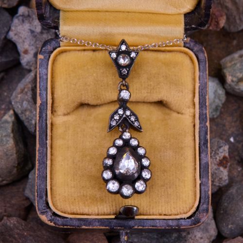 Victorian Style Diamond Pendant Necklace 8K/ 14K Gold