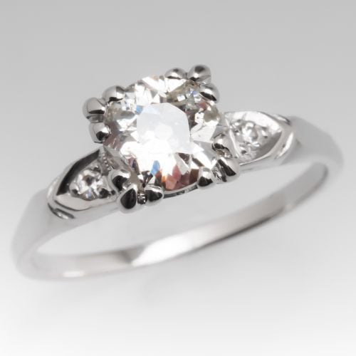1920's Old Euro Diamond Antique Platinum Engagement Ring
