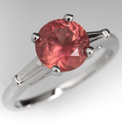No Heat Orange Yellow Color Change Sapphire Ring Platinum