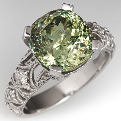 9 Carat No Heat Montana Sapphire Ring Platinum