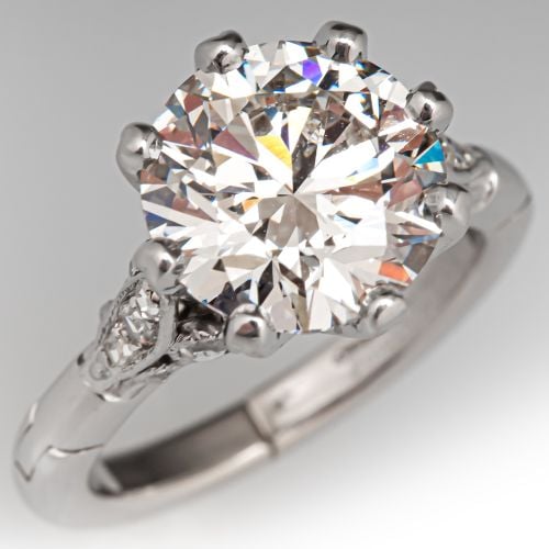 3.16Ct G/VS2 Lab Grown Diamond In Contemporary 14K White Gold Diamond Mounting
