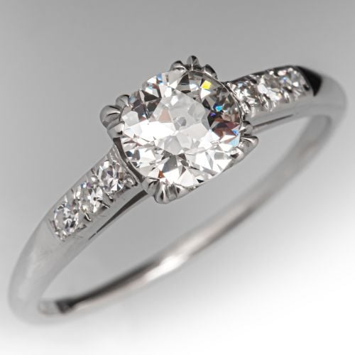 1/2 Carat Vintage Old European Cut Diamond Engagement Ring .58Ct G/I1