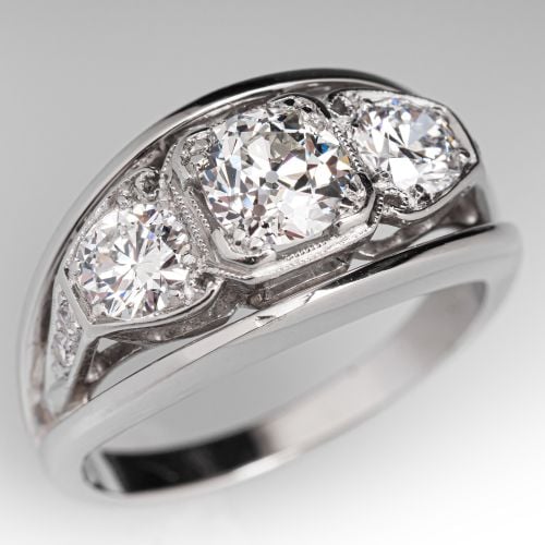 Three Stone Diamond Heirloom Ring