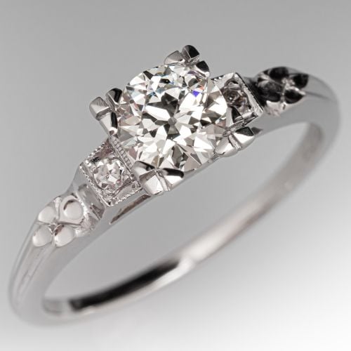 Half Carat Transitional Diamond Engagement Ring Platinum OP/SI2 GIA
