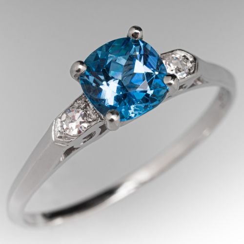 Santa Maria Aquamarine Ring w/ Diamonds Platinum