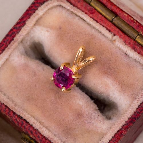 Final Sale: Petite Round Ruby Pendant 14K Yellow Gold