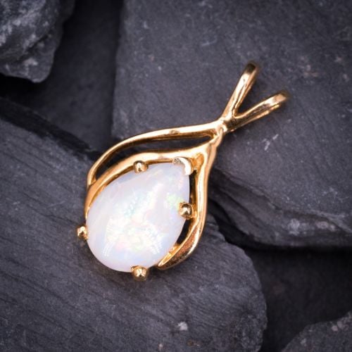 Final Sale: Pear Opal Pendant 14K Yellow Gold