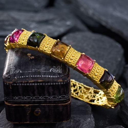 Stambolian Tourmaline & Diamond Bracelet 18K Yellow Gold